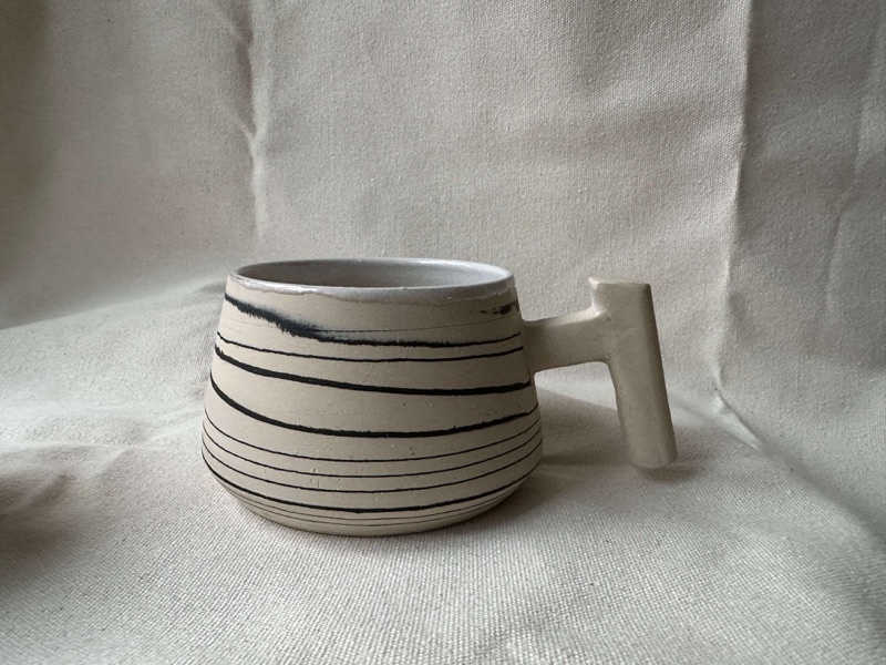 Striped Handle Mug